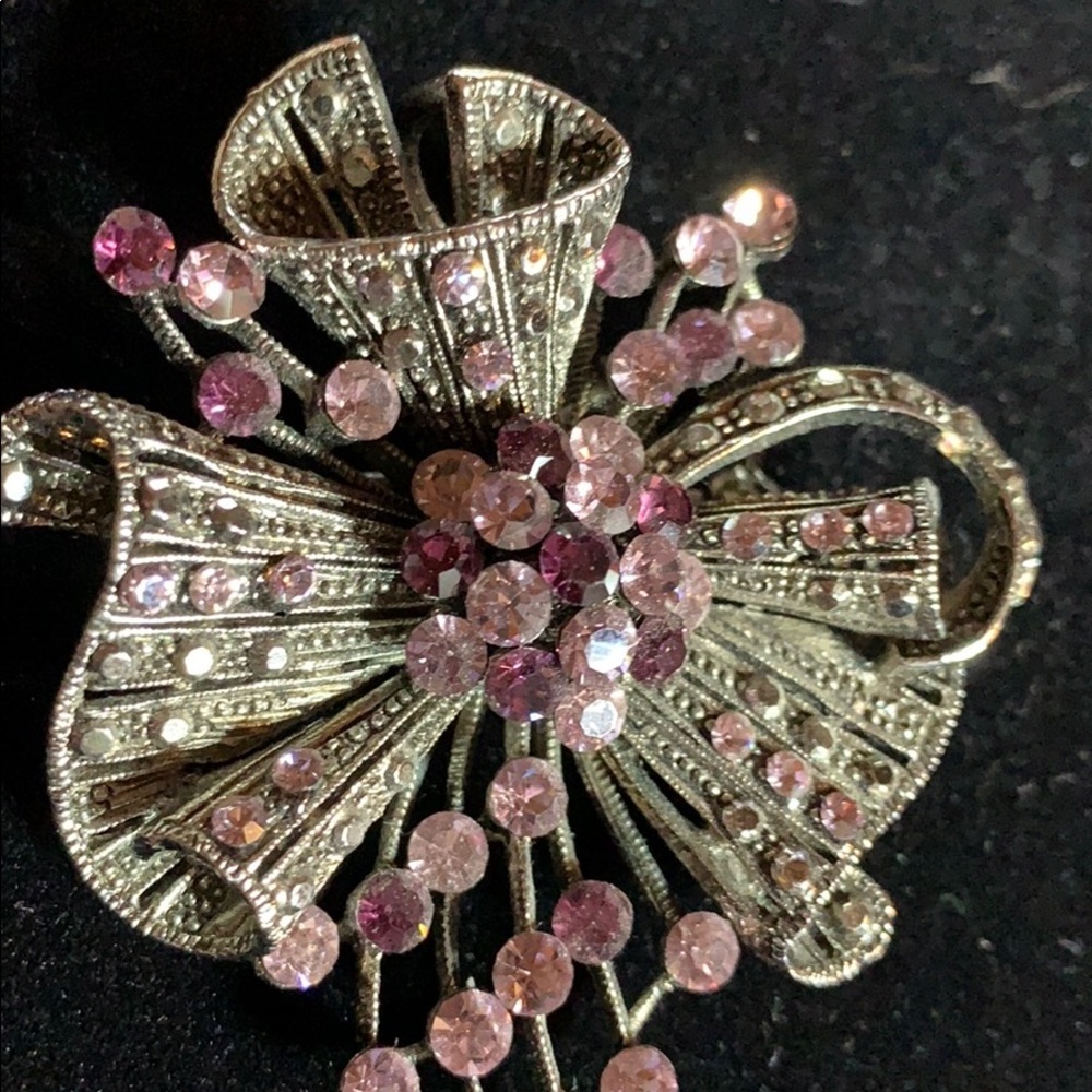 Lavender/Purple,& Marquisette Vintage Retro Brooch - Picture 3 of 7